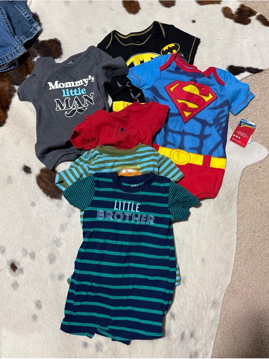 Other - 6 piece Lot; Superhero & Striped 2T Romper/Onesie Set